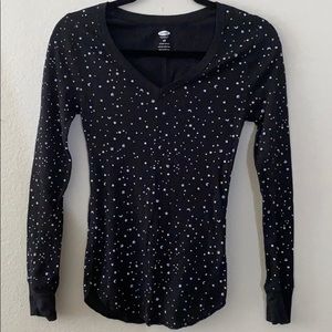 Old Navy Long Sleeve Black & White Shirt
